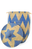 Blue and Cream Chevron XL Senegalese Hamper