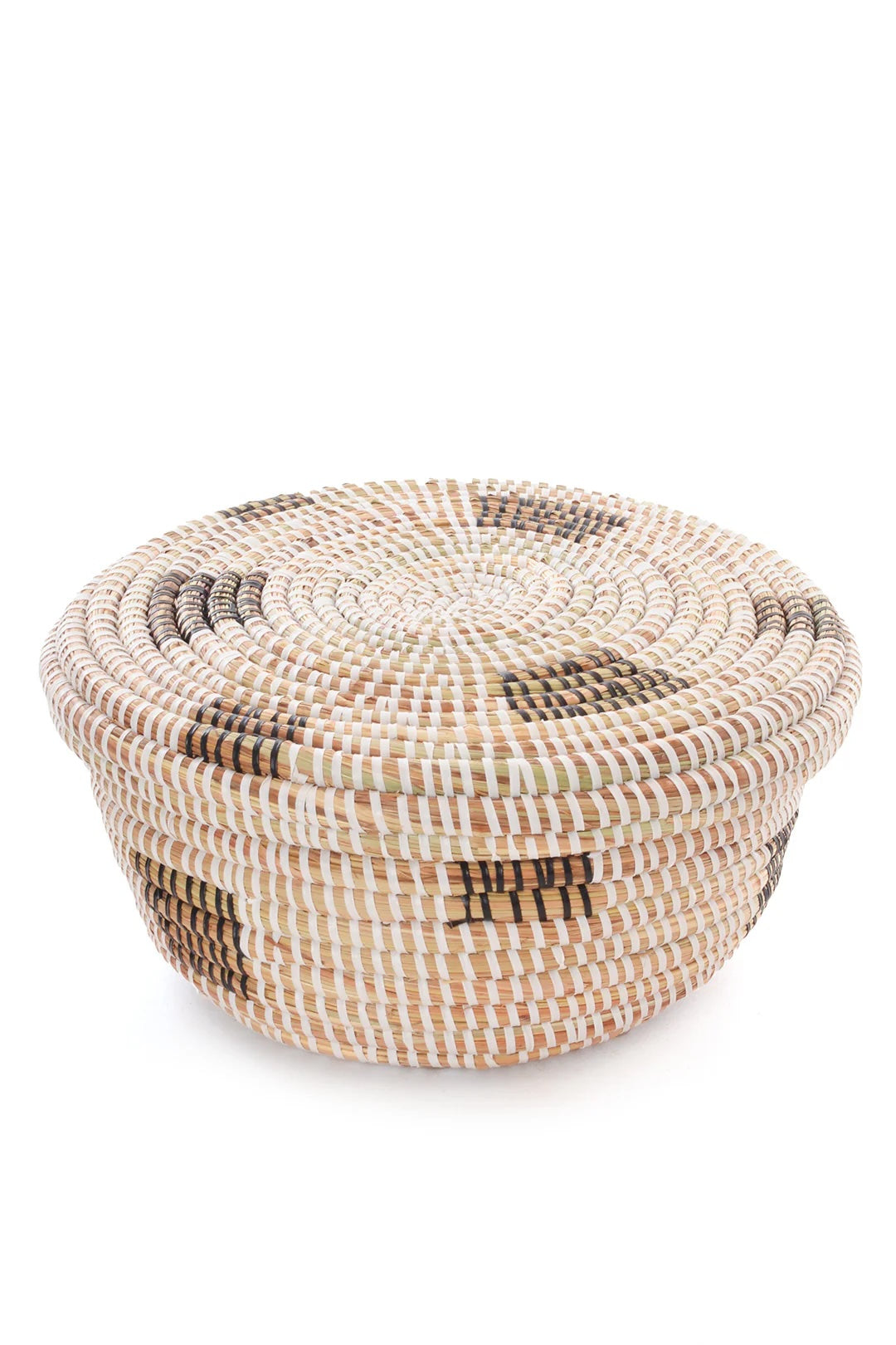 Black & White Lidded Storage Box Basket