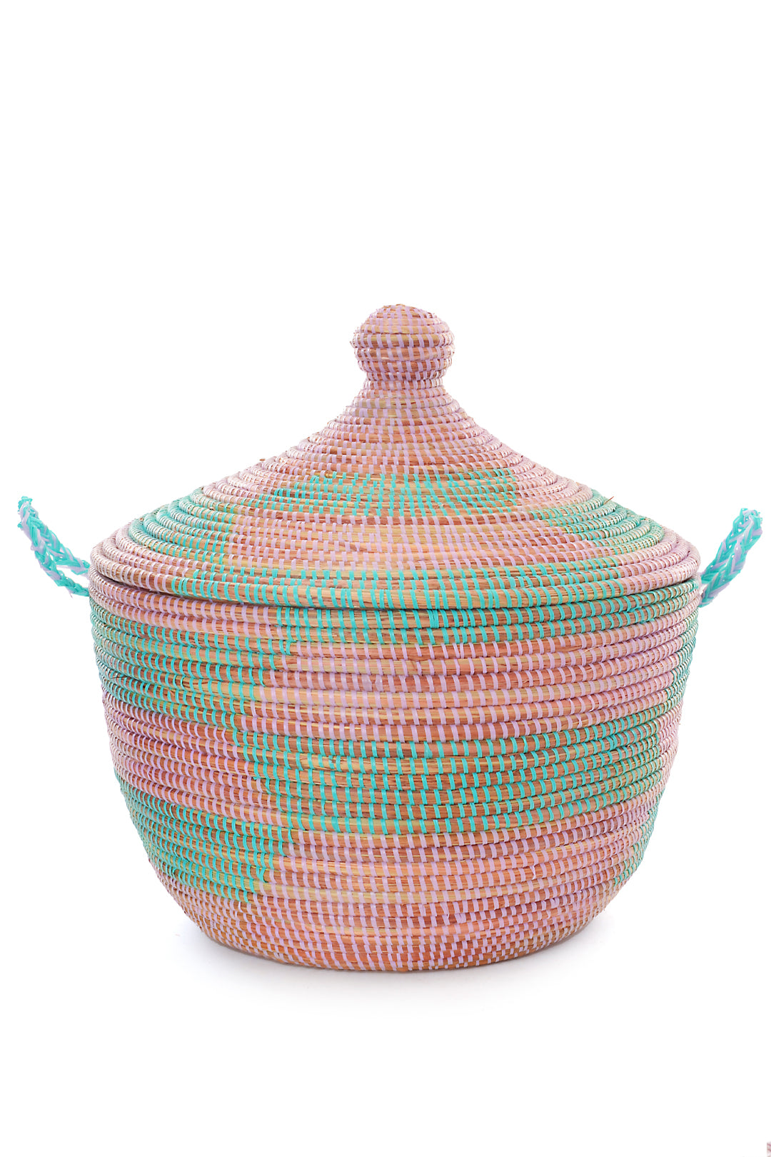Aqua & Lavender Herringbone Tribal Basket