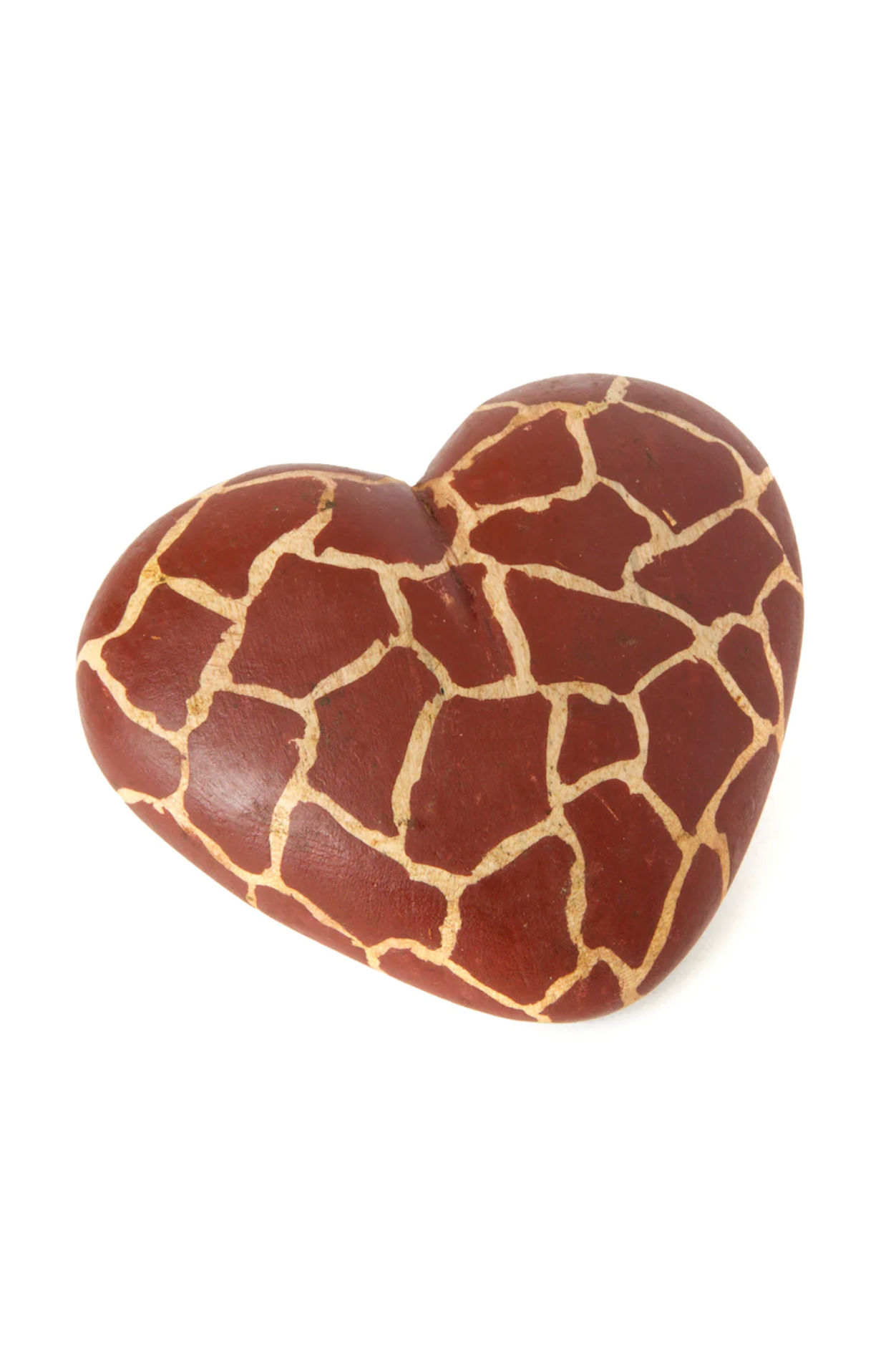 Jacaranda Wood Giraffe Print Heart