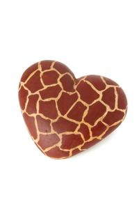 Jacaranda Wood Giraffe Print Heart