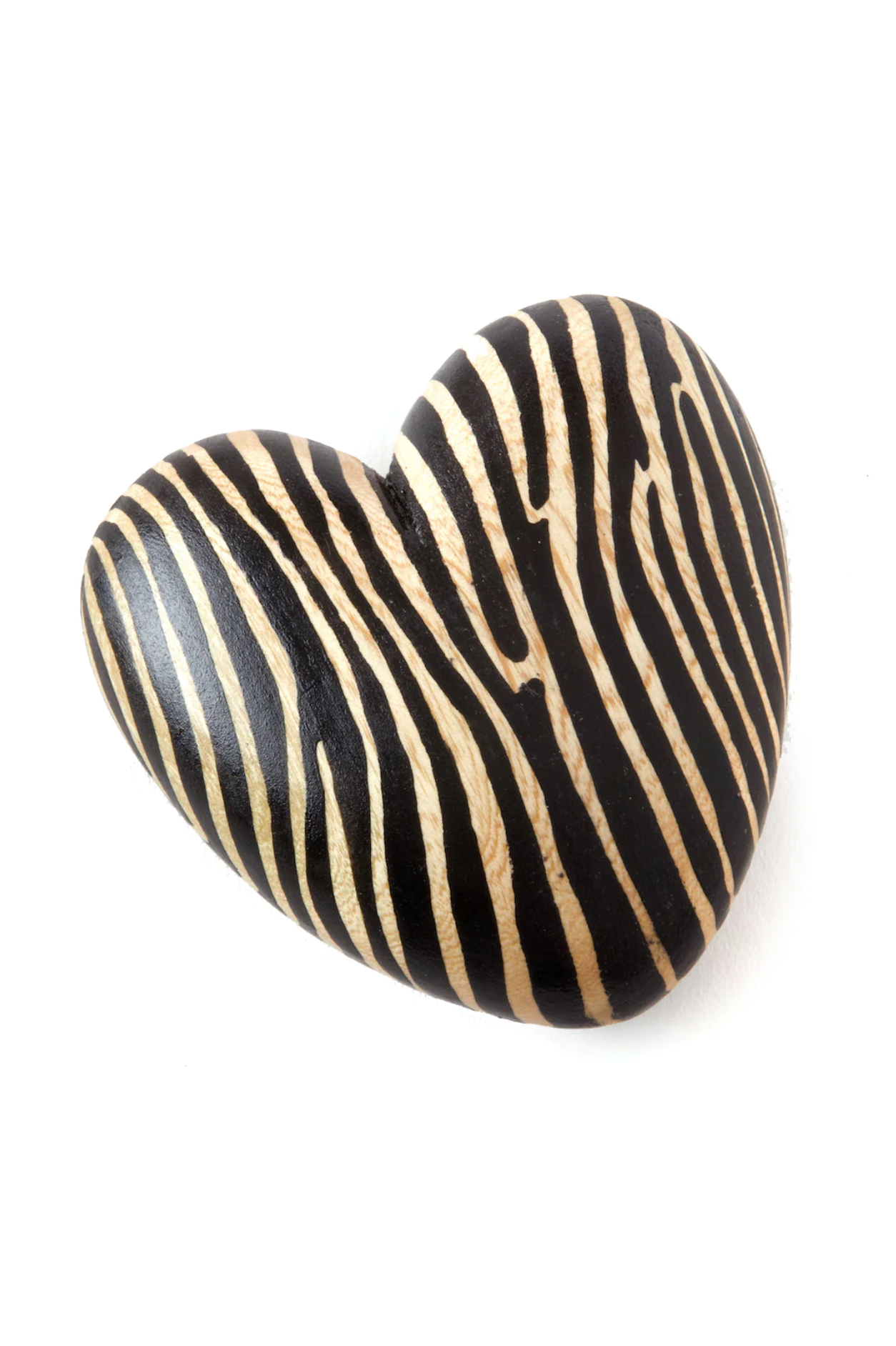 Jacaranda Wood Zebra Print Heart