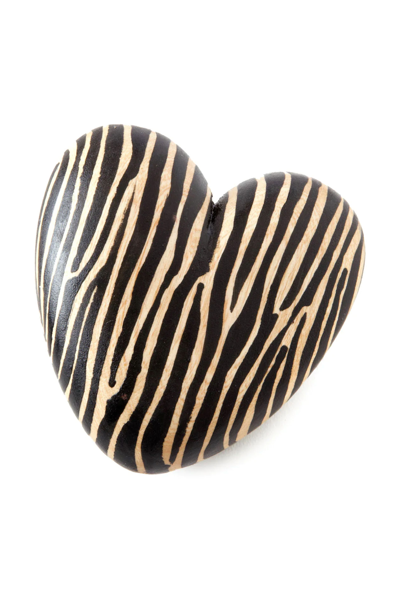 Jacaranda Wood Zebra Print Heart