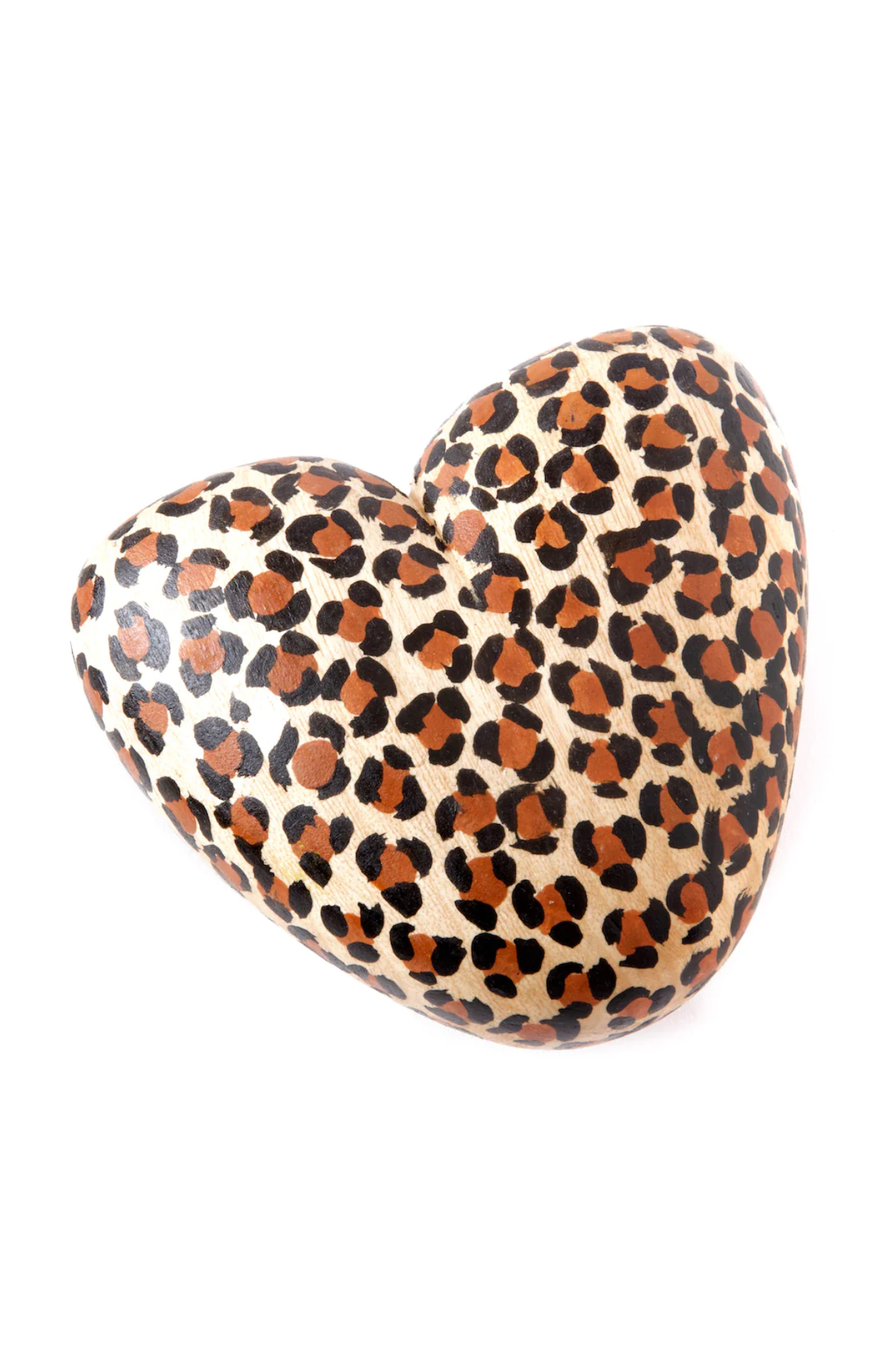 Jacaranda Wood Leopard Print Heart