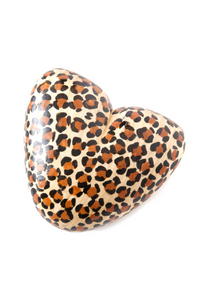 Jacaranda Wood Leopard Print Heart