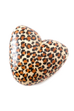 Jacaranda Wood Leopard Print Heart