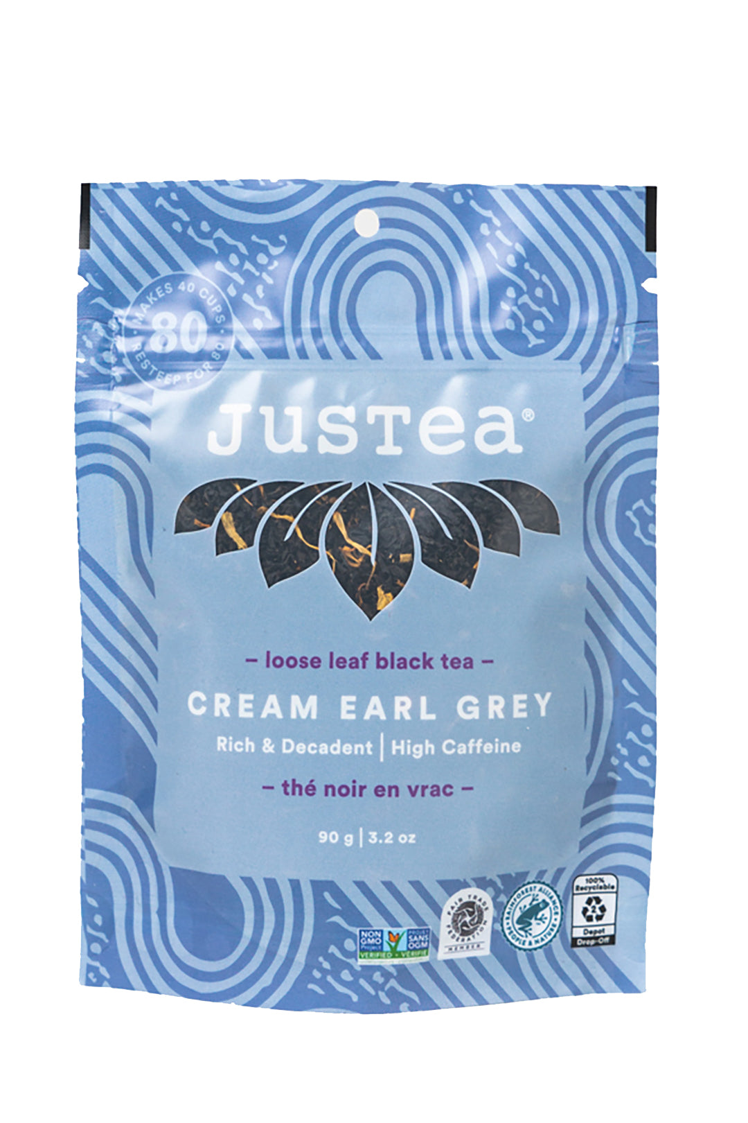 JusTea® Cream Earl Grey Loose Leaf Tea Pouch