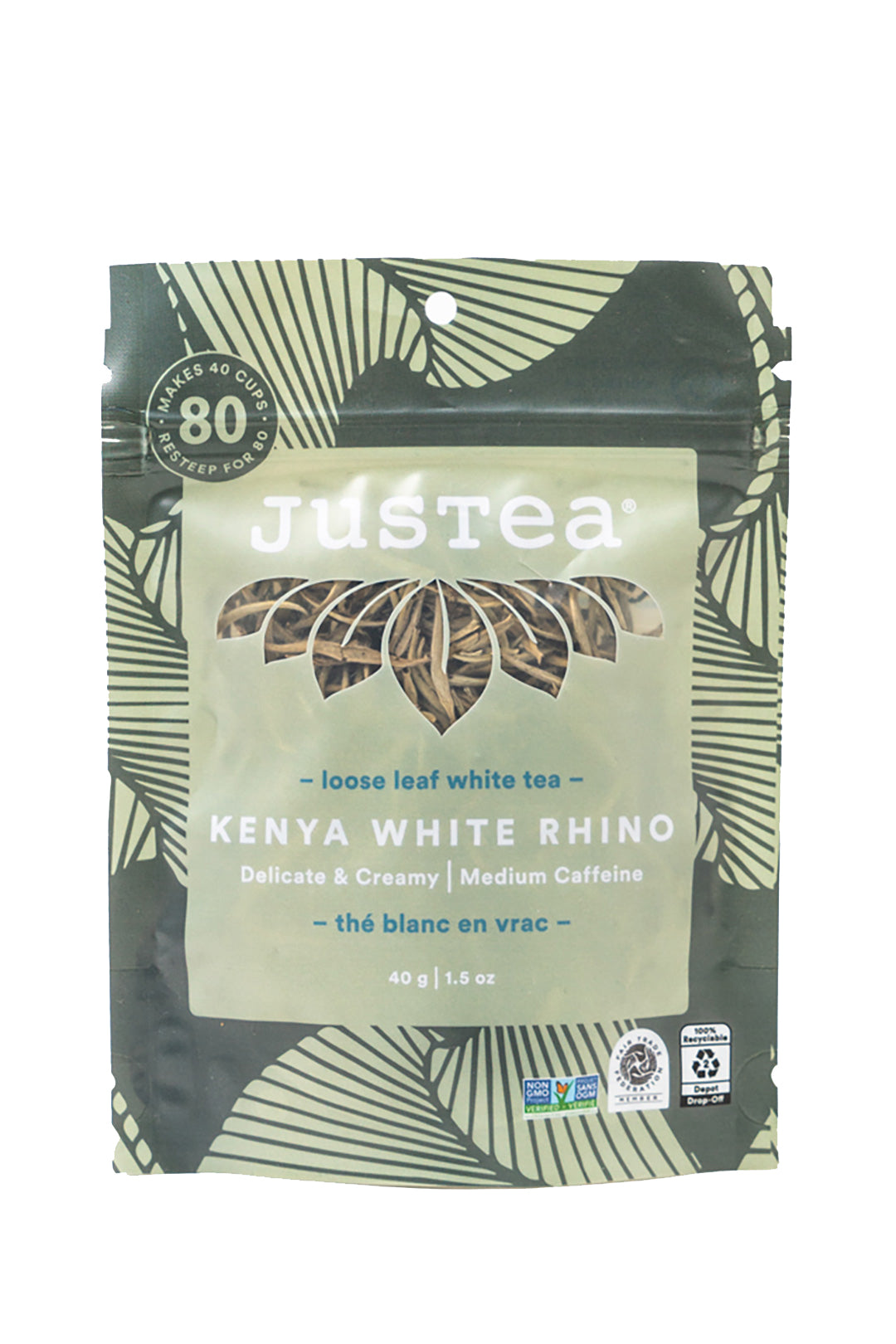 JusTea® Kenya White Rhino Loose Leaf Tea Pouch