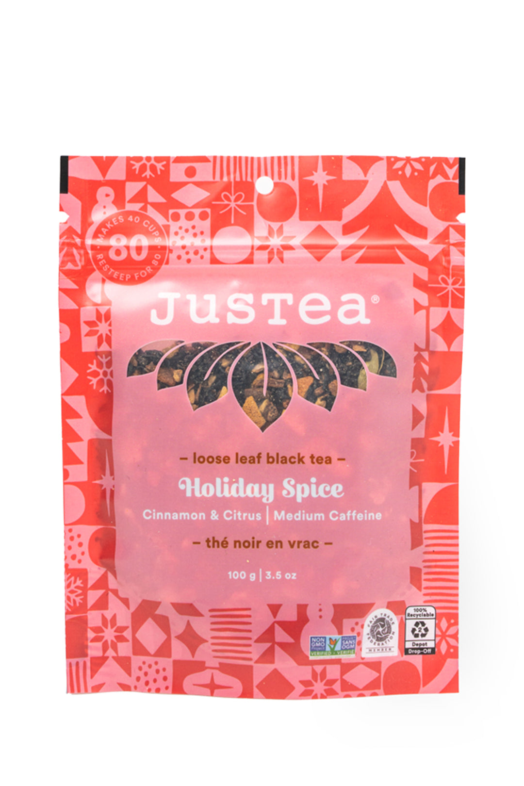 JusTea® Holiday Spice Loose Leaf Tea Pouch