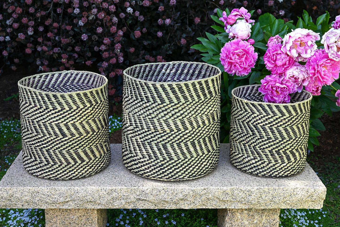 Black & Natural Maila Milulu Reed Basket