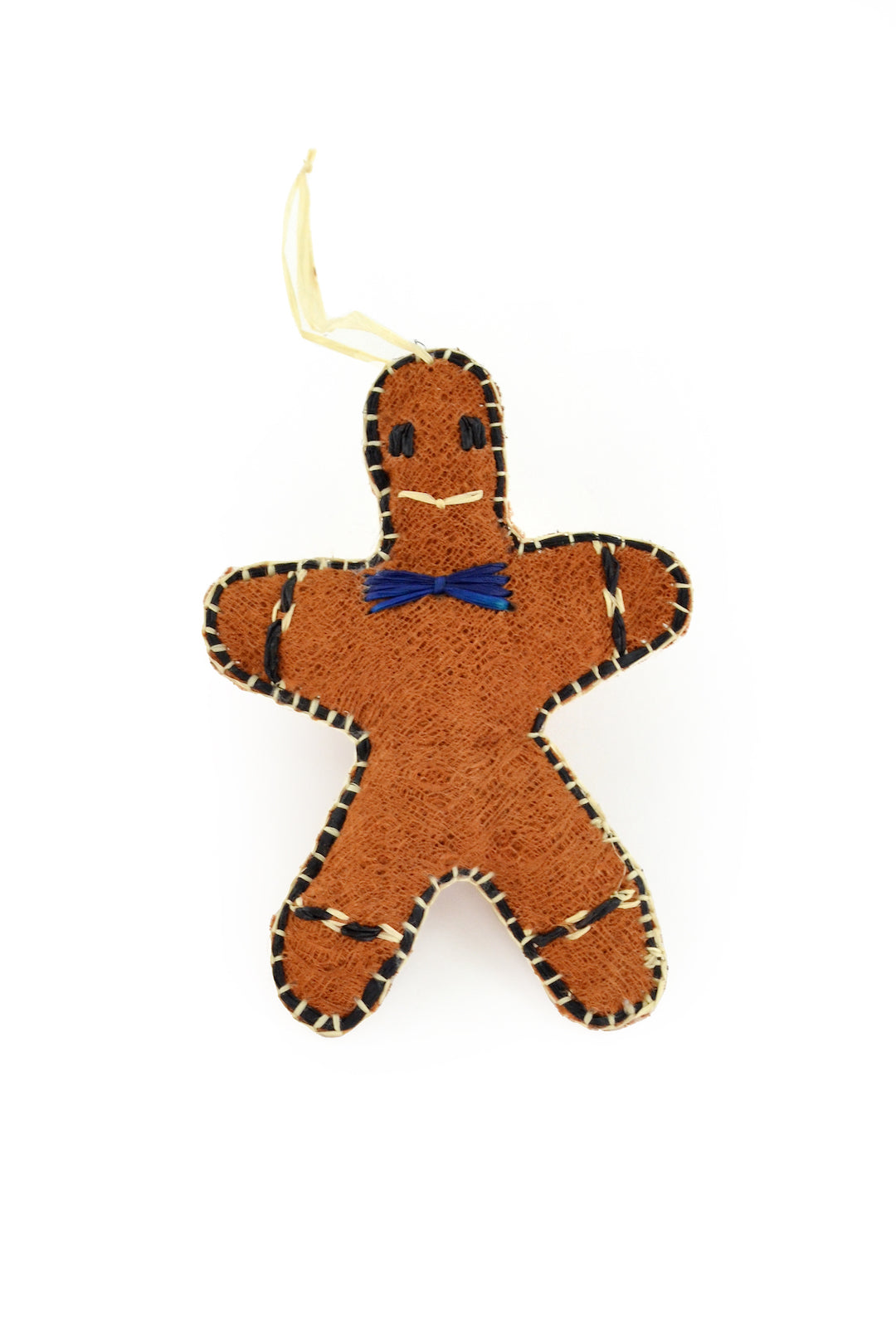 Ugandan Bark Cloth Gingerbread Pal Ornament