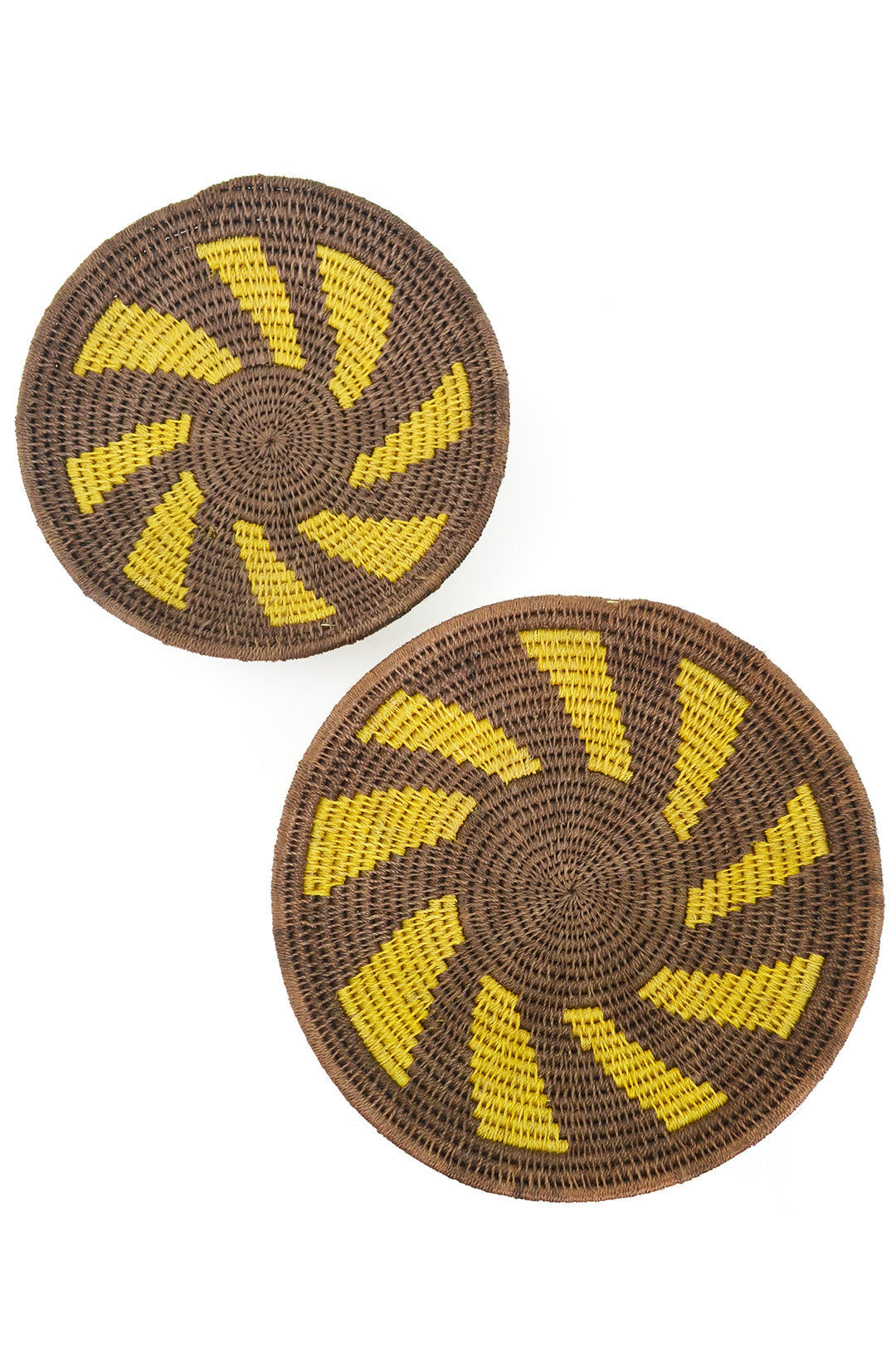 One of a Kind Sunburst Sisal Wall Basket Set of 2