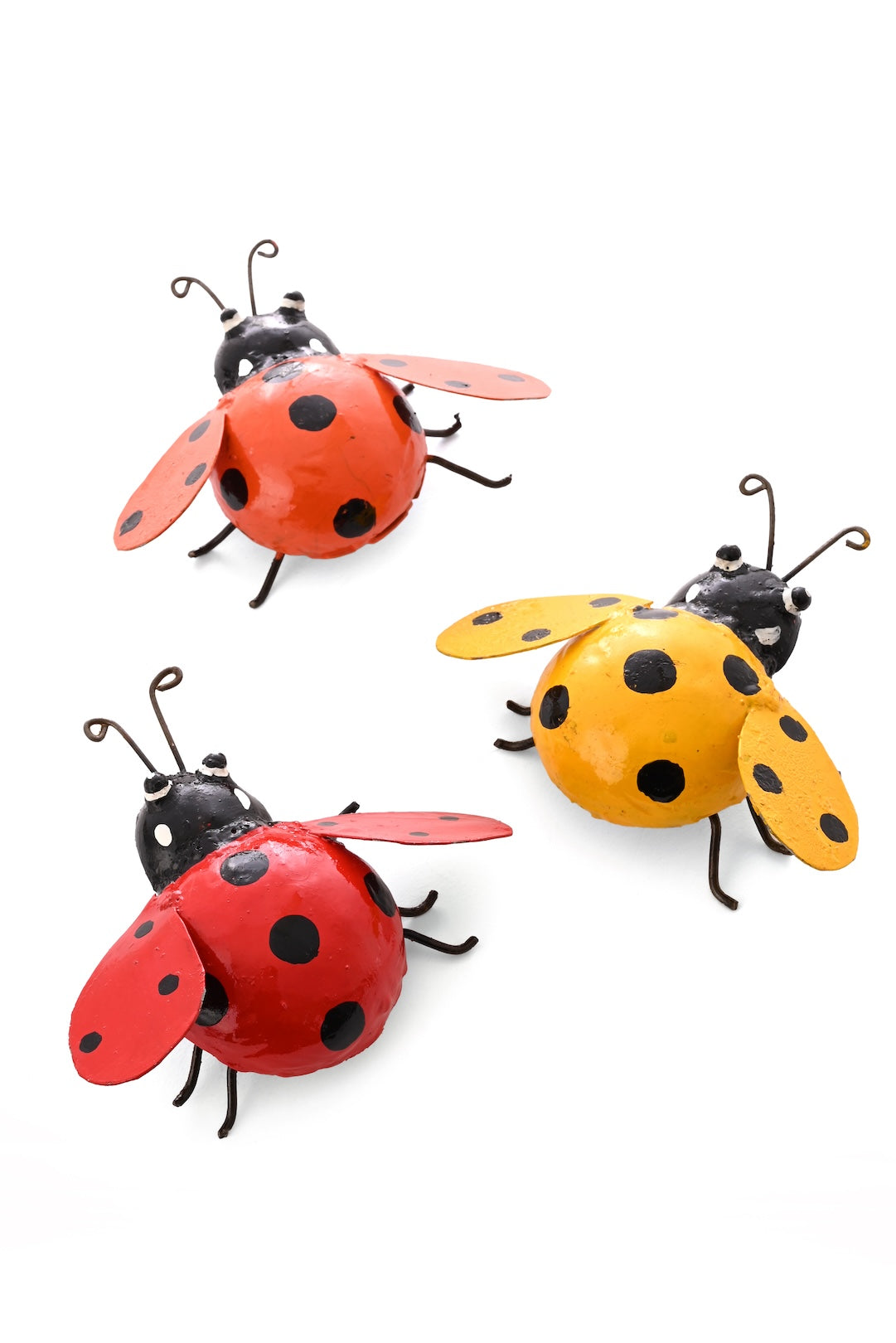 Recycled Metal Ladybug Sculptures