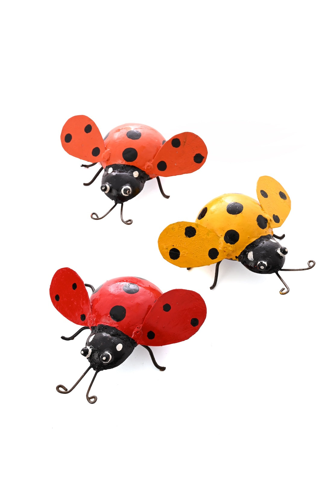 Recycled Metal Ladybug Sculptures