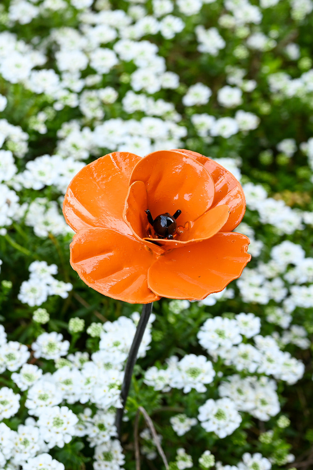California Poppy Recycled Metal Garden Stake