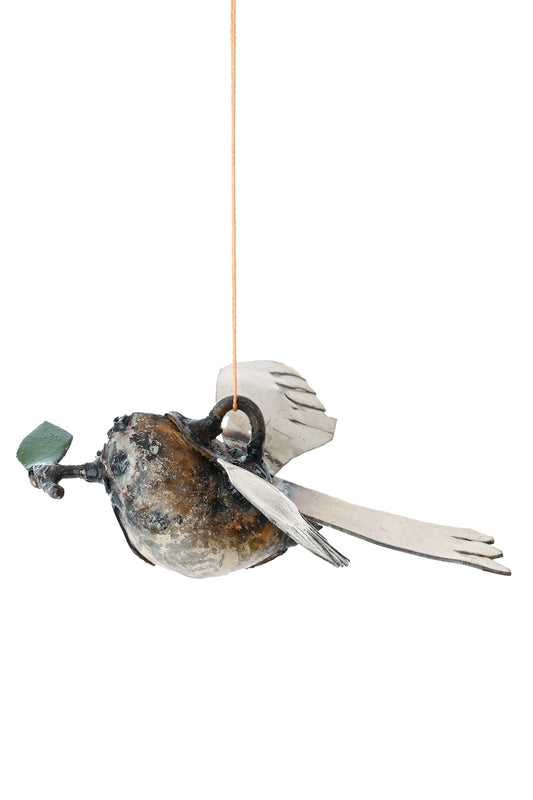 Recycled Metal Dove of Peace Hanging Sculpture Ornament