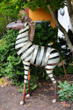 5' Tall Zebra Recycled Metal Sculpture