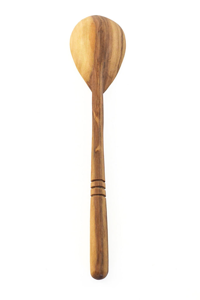 Wild Olive Wood Pretty Banded Serving Spoon