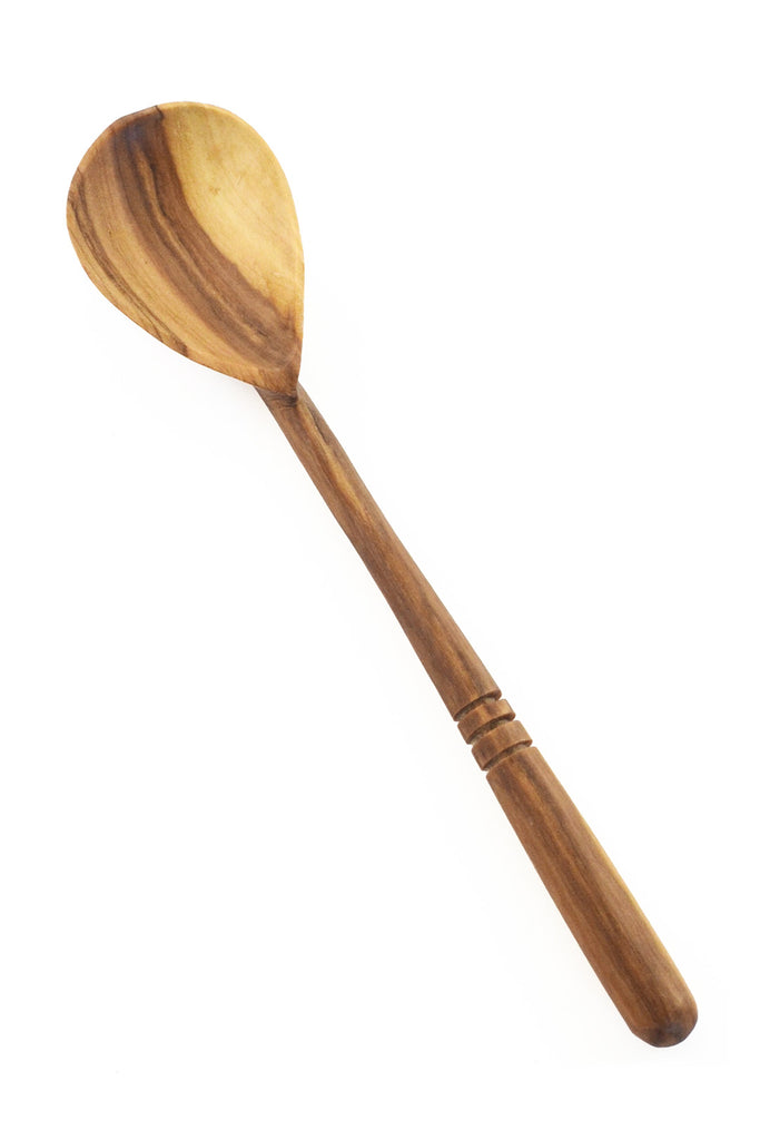 Wild Olive Wood Pretty Banded Serving Spoon