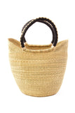 Natural Wing Shopper with Black & Cream Leather Handles