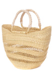 Natural Lacework Wing Shopper with Leather Handles