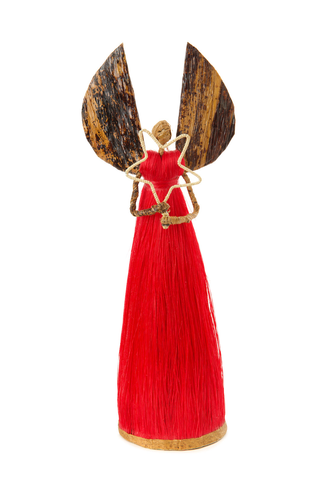 10" Red Sisal Angel of Light Holiday Sculpture