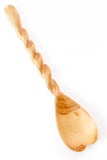 Wild Olive Wood Spiral Handle Heart Spoon