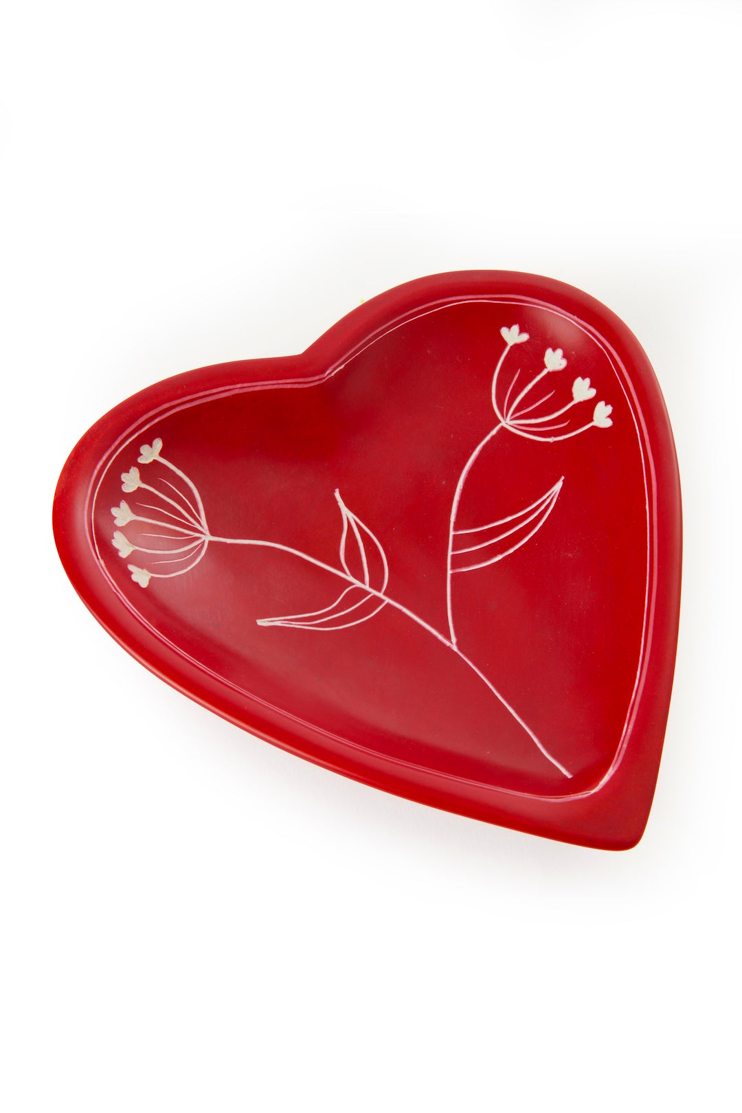 Ammi Flower Heart-Shaped Soapstone Dish