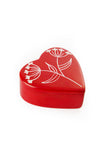 Ammi Flower Red Soapstone Heart Box