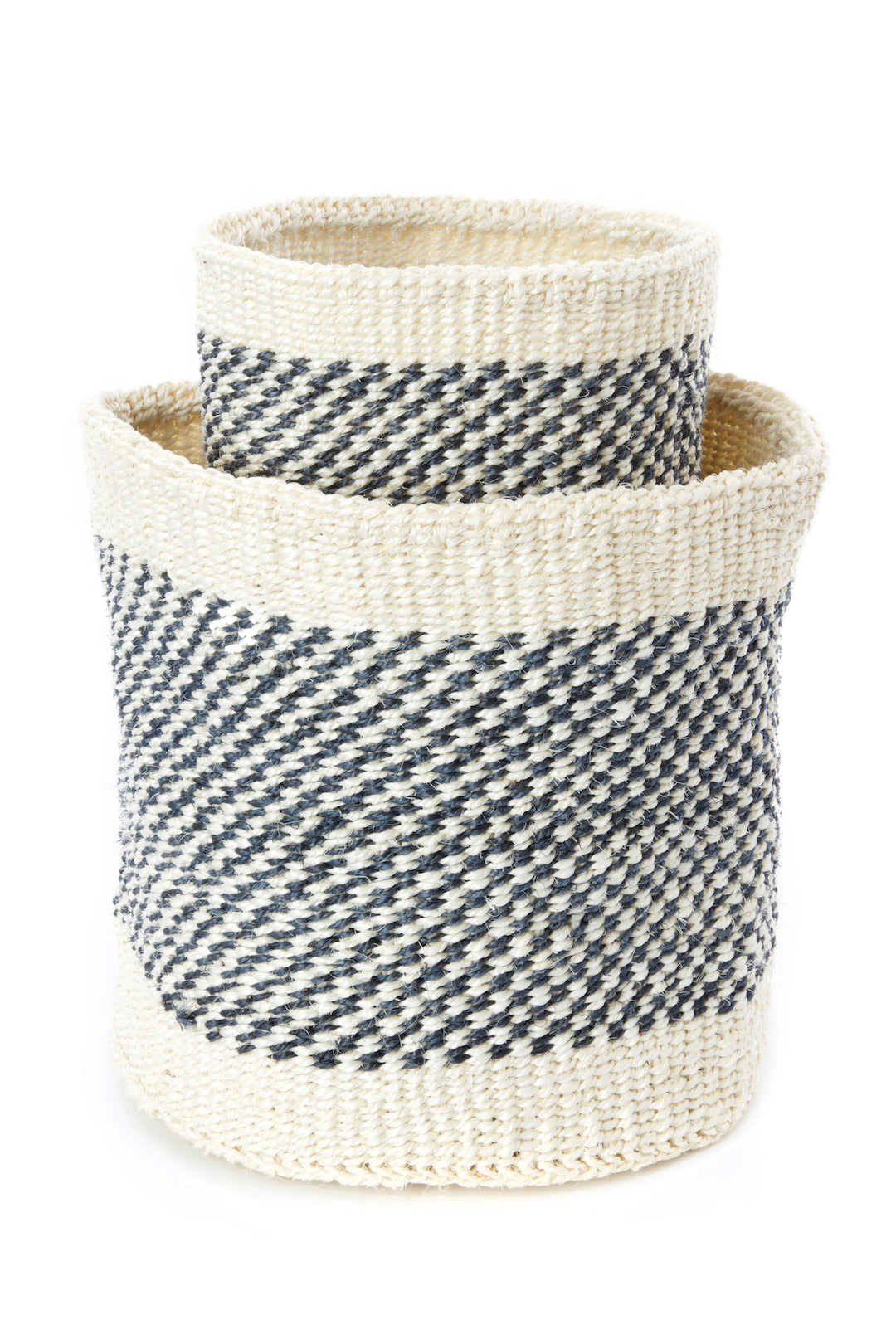 Set of 2 Graphite Sisal Nesting Baskets