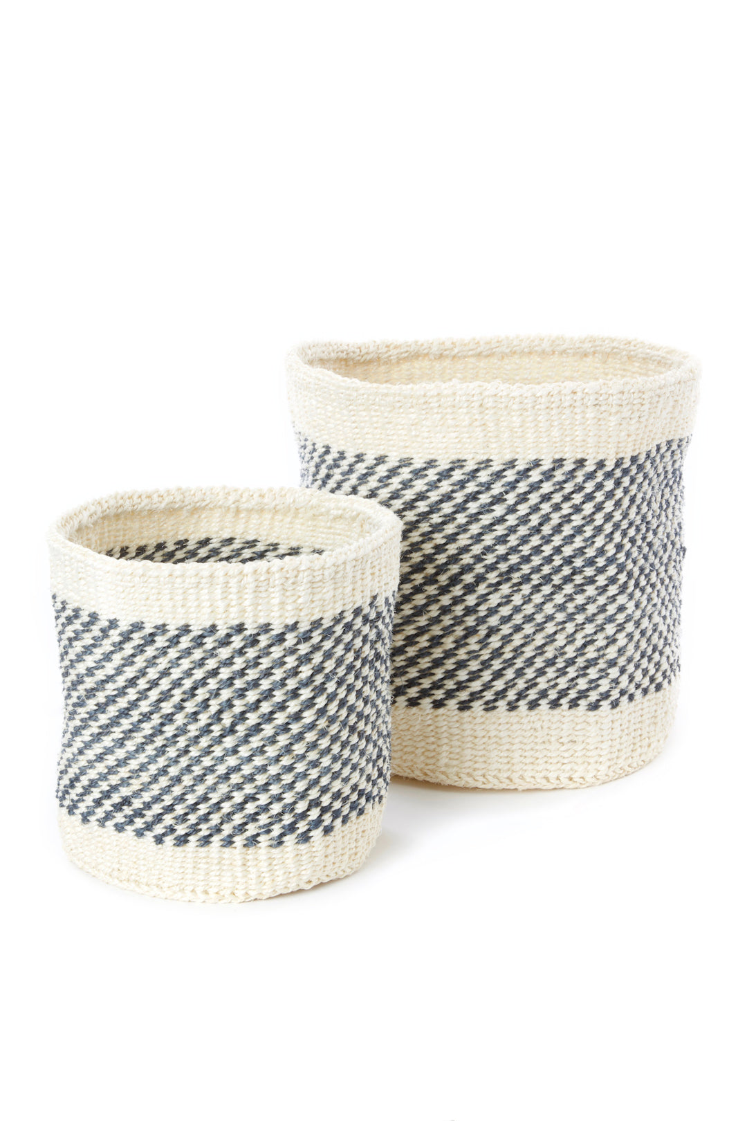 Set of 2 Graphite Sisal Nesting Baskets