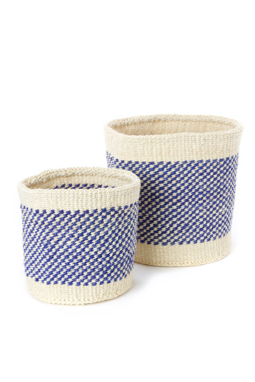 Set of 2 Periwinkle Sisal Nesting Baskets