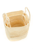 Set of 3 Open Weave Natural Sisal Nesting Baskets