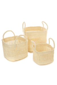 Set of 3 Open Weave Natural Sisal Nesting Baskets