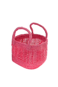 Set of 3 Open Weave Pink Sisal Nesting Baskets