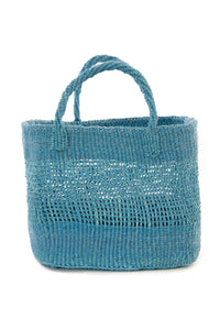 Set of 3 Open Weave Blue Sisal Nesting Baskets