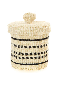 Black & White Sisal Mini Container Basket