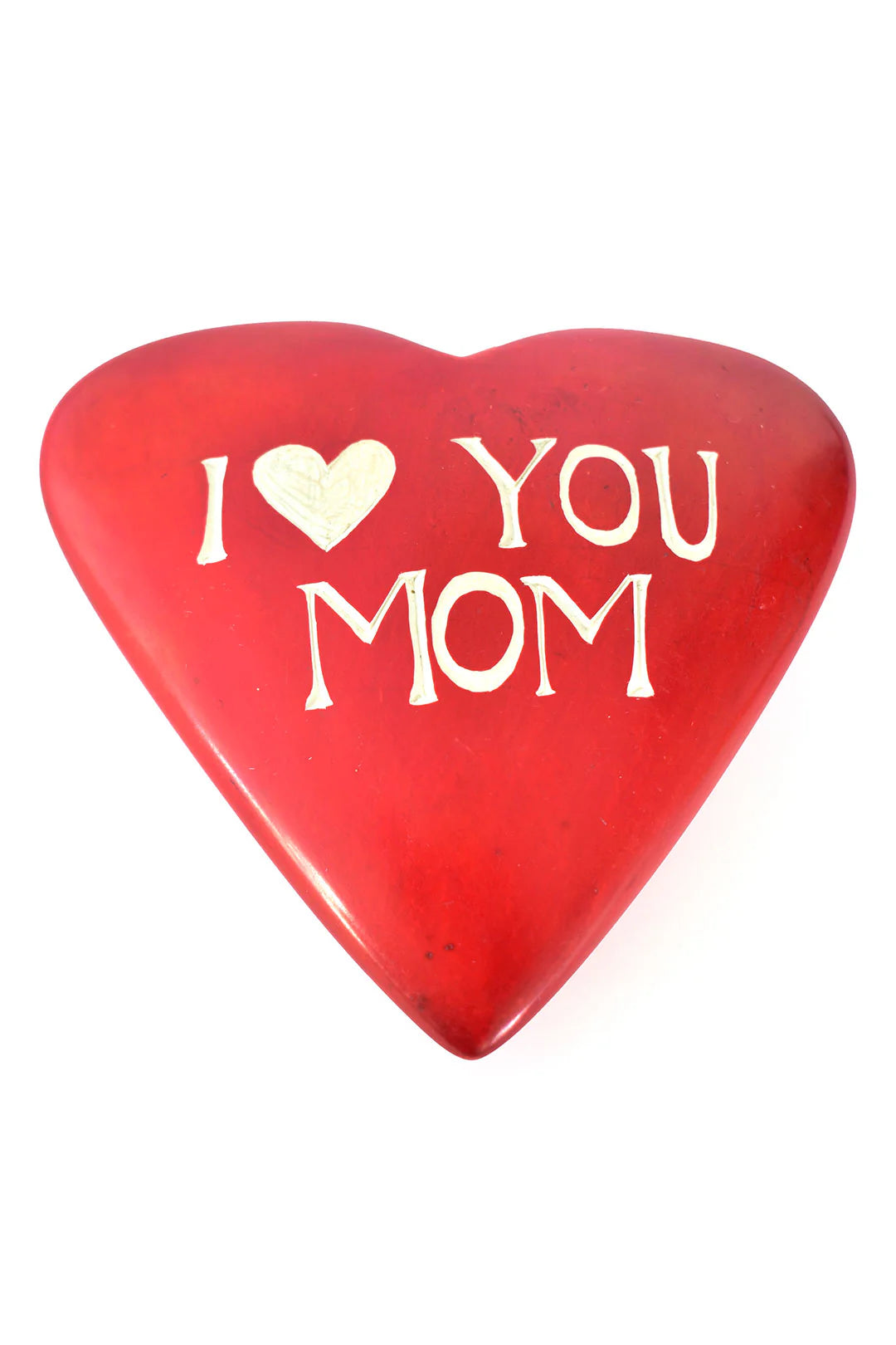 I Love You, Mom Soapstone Paperweight Heart