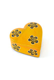 Blooming Soapstone Heart Box in Yellow