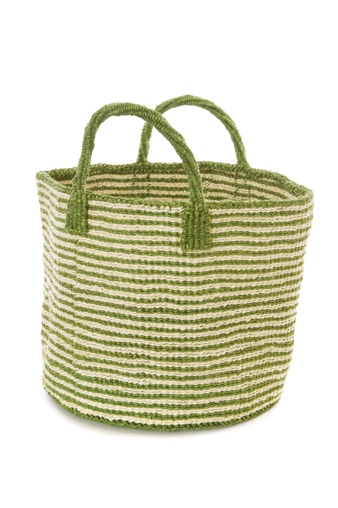 Garden Green Skinny Stripe Sisal Tote