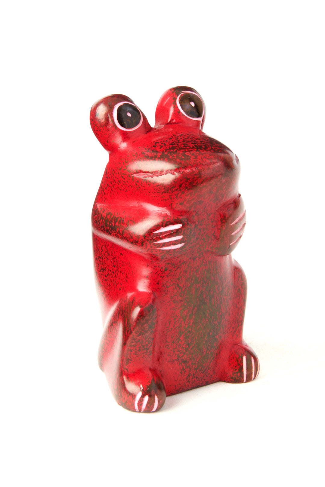 Set of 4 Mini Soapstone Funny Frogs