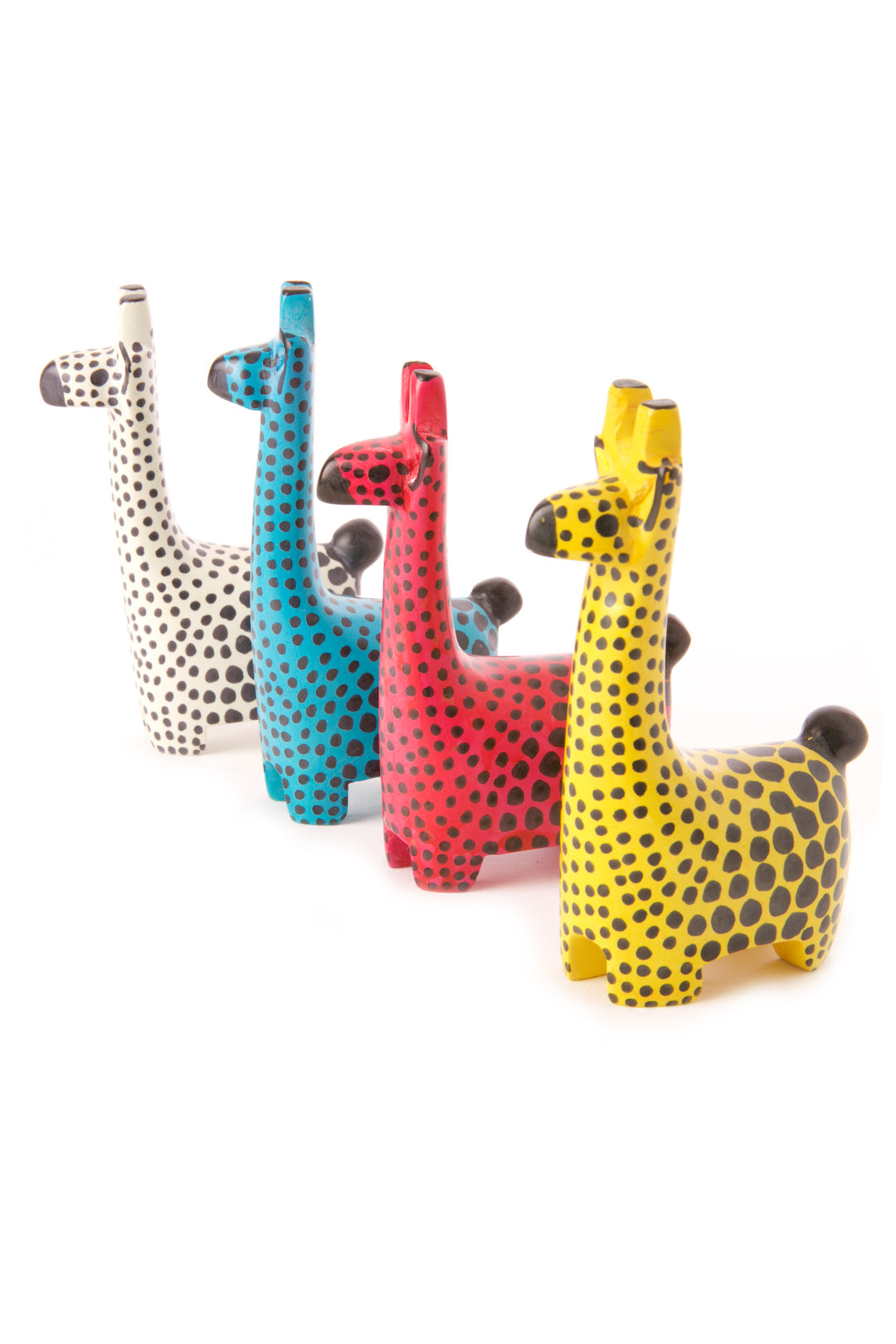 Set of 4 Dotted Soapstone Giraffes