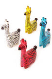 Set of 4 Dotted Soapstone Giraffes