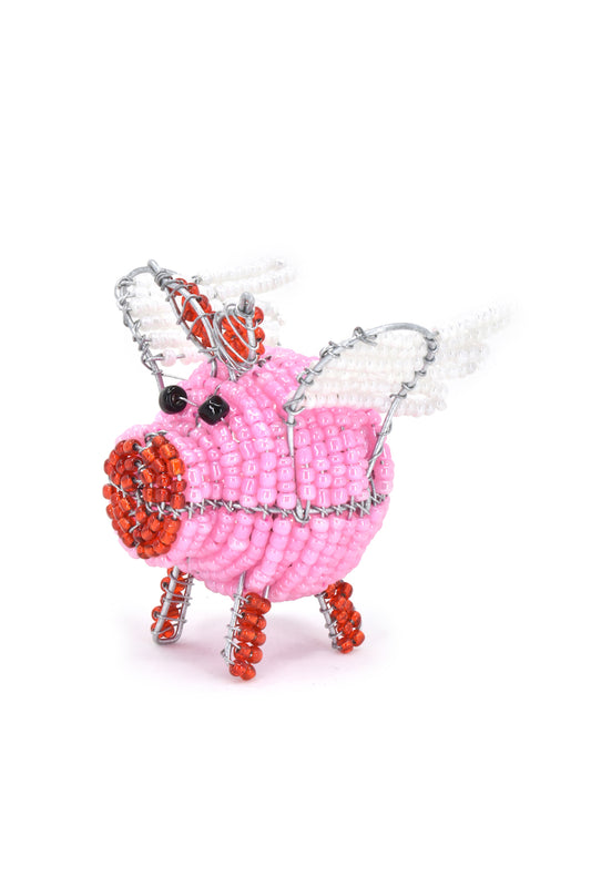 Flying Pig Beadwork Sculpture