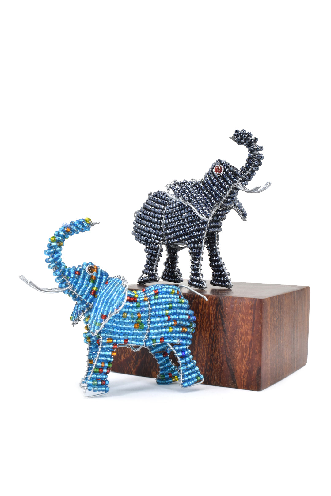 Charcoal Beaded Elephant Sculpture