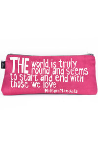 Pink "Those We Love" Nelson Mandela Quote Pouch