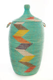 Aqua with Rainbow Herringbone XL Senegalese Hamper
