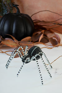 Beaded Black Spider Sculpture