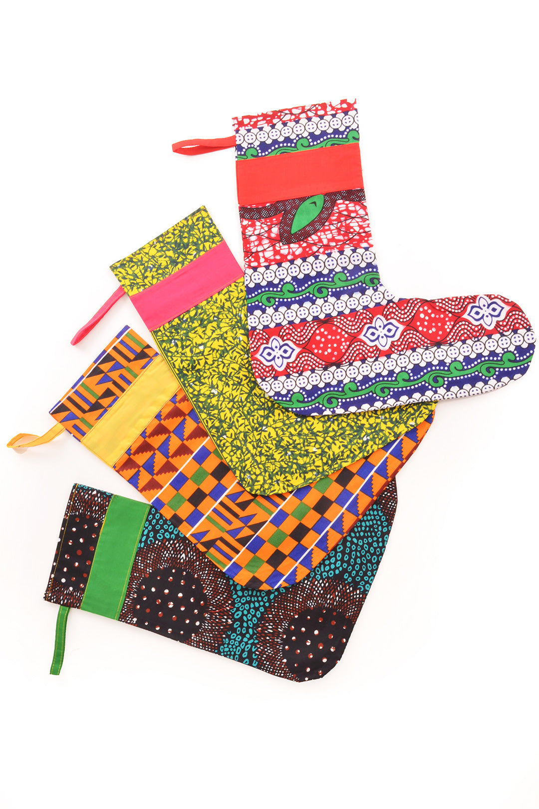 Assorted Chitenge Cloth Christmas Stockings