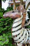 5' Tall Zebra Recycled Metal Sculpture